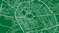 Green Medina City area vector background map, streets and water cartography illustration