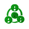 Green Meeting icon isolated on transparent background. Business team meeting, discussion concept, analysis, content