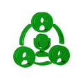 Green Meeting icon isolated on transparent background. Business team meeting, discussion concept, analysis, content