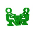 Green Meeting icon isolated on transparent background. Business team meeting, discussion concept, analysis, content