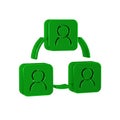 Green Meeting icon isolated on transparent background. Business team meeting, discussion concept, analysis, content