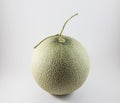 Green melon isolated in white background