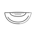 green melon seeds slice cantaloupe line icon vector illustration Royalty Free Stock Photo