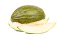 Green melon with slice Royalty Free Stock Photo