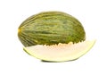 Green melon with slice Royalty Free Stock Photo