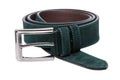 Green men leather belt isolated on white Royalty Free Stock Photo