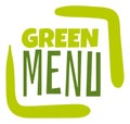 Green menu logo. Fresh food label. Eco meal
