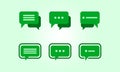 Green Message Bubble and Chat Vector Icon Set Minimalist Royalty Free Stock Photo