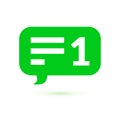 Green message counter, comment notification UI symbol