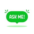 green message talk box like ask me icon