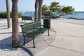 Green metal benches in Sarasota Royalty Free Stock Photo