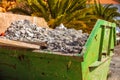 Metal container with construction waste rubble Royalty Free Stock Photo
