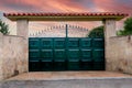 Green metal gates Royalty Free Stock Photo
