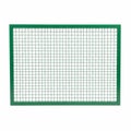 Green Metal Grid Panel with a Fine Mesh on a White Background fence screen Royalty Free Stock Photo