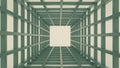 Green Metal Grid Structure Perspective View Royalty Free Stock Photo