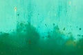 Green metal painted surface with spray paint .Texture of background Royalty Free Stock Photo