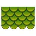 Green metal roof icon, cartoon style