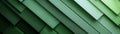 Green metal roof shingles with a geometric pattern