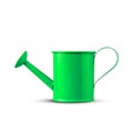 Green metal watering can for flowers. Isolated on a white background. Design Royalty Free Stock Photo