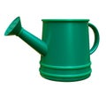 Green metal watering can or pot isolated . Modern gardening tool or agricultural implement used in horticulture and plant Royalty Free Stock Photo