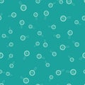 Green Microorganisms under magnifier icon isolated seamless pattern on green background. Bacteria and germs, cell cancer Royalty Free Stock Photo