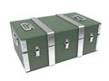 Green military box. Storage container. 3d rendering illustration isolated Royalty Free Stock Photo