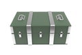 Green military box. Storage container. 3d rendering illustration isolated Royalty Free Stock Photo