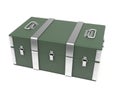 Green military box. Storage container. 3d rendering illustration isolated Royalty Free Stock Photo