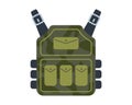 green military bulletproof vest for protection from bullets.