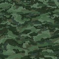 Green military camouflage pattern. Pixel seamless pattern. Military texture. Abstract army or hunting masking ornament Royalty Free Stock Photo