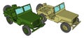 Green military jeep, illustration, vector Royalty Free Stock Photo