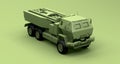 Green Military M142 HIMARS truck on a Green Studio Background.