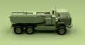 Green Military M142 HIMARS truck on a Green Studio Background.