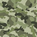 Green military seamless pattern. Camouflage background. Vector illustration. EPS 10. Royalty Free Stock Photo
