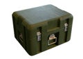 Green military storage box for war equipment isolated on white background Royalty Free Stock Photo