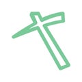 Green mine pickaxe thick line vector icon