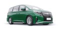 Green Minivan family city car. Premium Business Car. 3D illustration