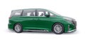 Green Minivan family city car. Premium Business Car. 3D illustration