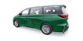 Green Minivan family city car. Premium Business Car. 3D illustration