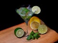 Green mint drink mahito. Royalty Free Stock Photo