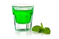 Green mint liquor Royalty Free Stock Photo