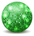 Green mirror ball. Nightclub dance party light