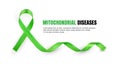 Green Mitochondrial Diseases Awareness Symbolic Ribbon