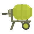 Green mixer icon cartoon vector. Cement machine Royalty Free Stock Photo