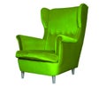 Green modern chair isolated