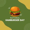 Green Modern National Hamburger Day (Instagram Post