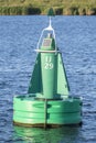 Shipping buoy on the IJ in Amsterdam in the Netherlands