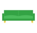 Green modern sofa furniture design for living room or office. Minimalist comfortable couch vector illustration Royalty Free Stock Photo