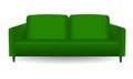 Green modern sofa mockup, realistic style Royalty Free Stock Photo