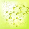 Green molecule bond background (vector)